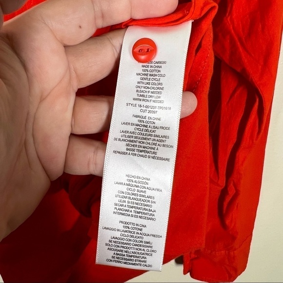 Current Elliot The Asley Button Up Ruffle Shirt Front Knot Size Medium Cotton - Picture 9 of 12